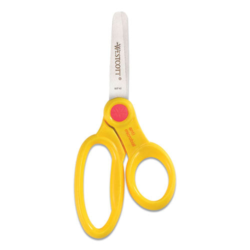 Kids' Scissors With Antimicrobial Protection, Rounded Tip,5" Long, 2" Cut Length, Straight Assorted Color Handles, 12/pack