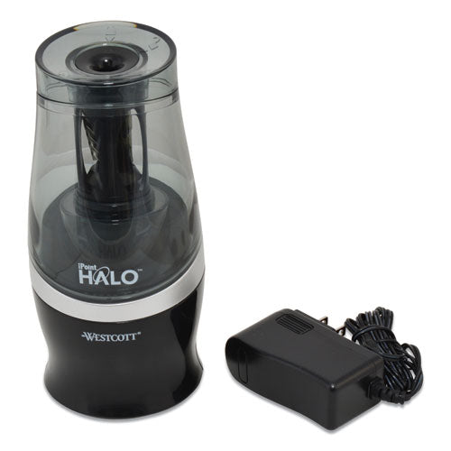 Halo Colored Pencil Non-stick Electric Sharpener, Ac-powered, 3.5 X 6.75, Black/silver.