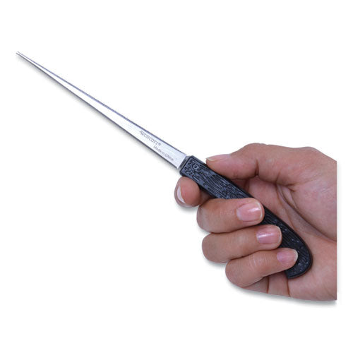 Serrated Blade Hand Letter Opener, 8", Black.