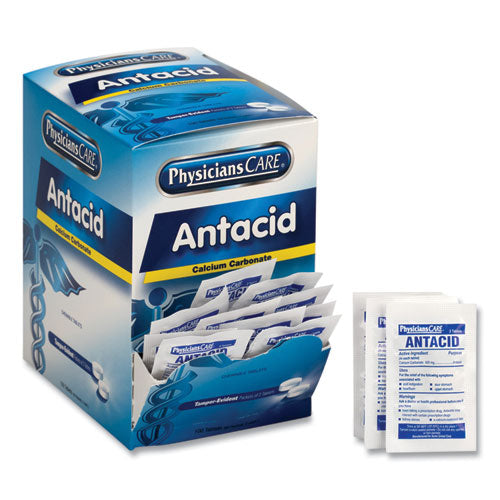 Antacid Calcium Carbonate Medication, Two-pack, 50 Packs/box.