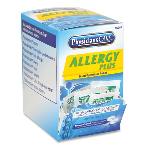 Allergy Antihistamine Medication, Two-pack, 50 Packs/box.