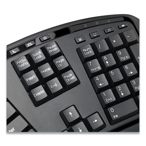 Wkb1500gb Wireless Ergonomic Keyboard And Mouse,2.4 Ghz Frequency/30 Ft Wireless Range, Black