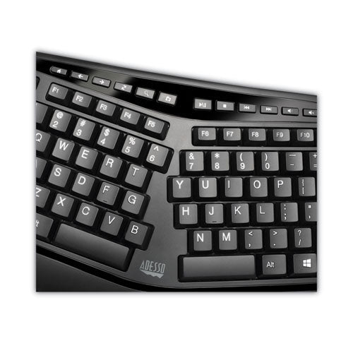 Wkb1500gb Wireless Ergonomic Keyboard And Mouse,2.4 Ghz Frequency/30 Ft Wireless Range, Black