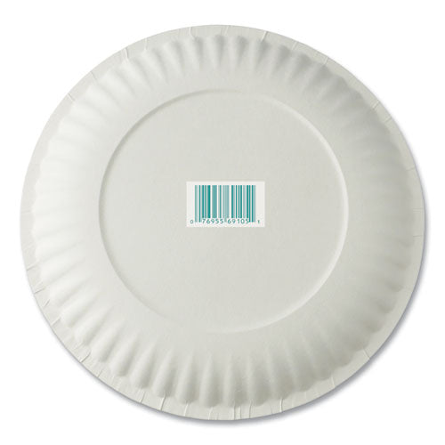 White Paper Plates, 6" Dia, 100/pack, 10 Packs/carton