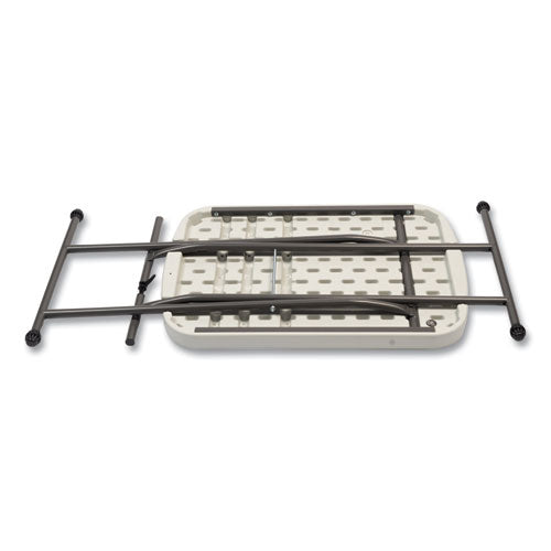 Height- adjustable Personal Folding Table, Rectangular, 25.6" X 17.7" X 19" To 28", White Top, Dark Gray Legs