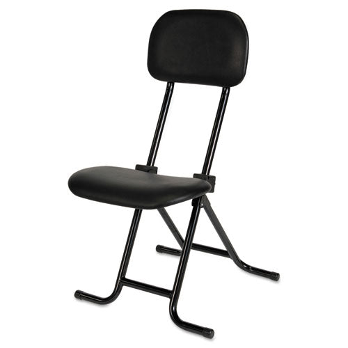 Alera Il Series Height-adjustable Folding Stool, Supports Up To 300 Lb, 27.5" Seat Height, Black.