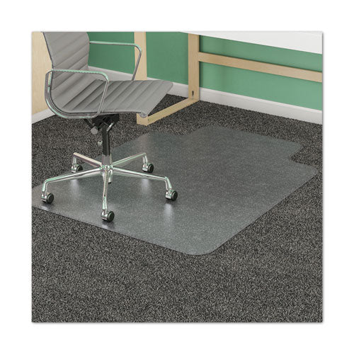 All Day Use Non-studded Chair Mat For Hard Floors, 36 X 48, Lipped, Clear.