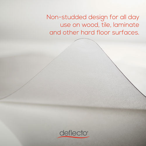 All Day Use Non-studded Chair Mat For Hard Floors, 36 X 48, Lipped, Clear.