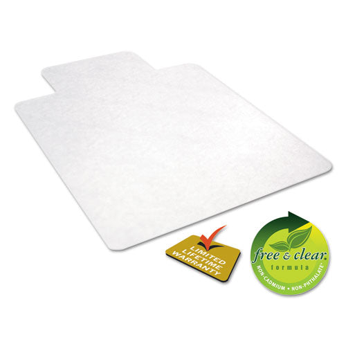 All Day Use Non-studded Chair Mat For Hard Floors, 45 X 53, Wide Lipped, Clear.