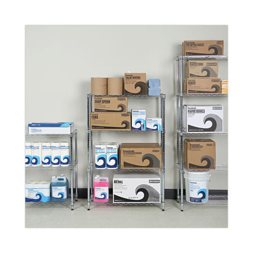 Residential Wire Shelving, Four-shelf, 36w X 14d X 54h, Silver.