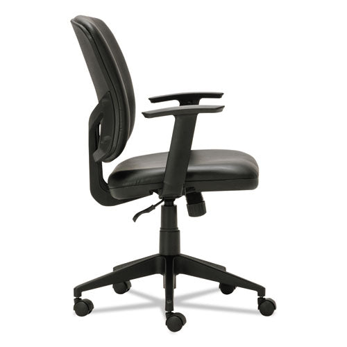 Alera Everyday Task Office Chair, Bonded Leather Seat/back, Supports Up To 275 Lb, 17.6" To 21.5" Seat Height, Black