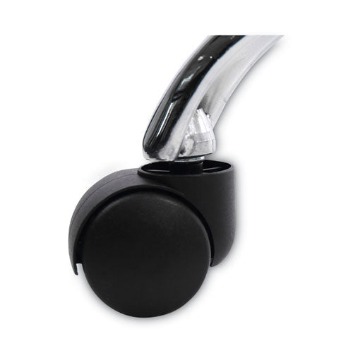 Height Adjustable Lab Stool, Backless, Supports Up To 275 Lb,19.69" To 24.80" Seat Height, Black Seat, Chrome Base