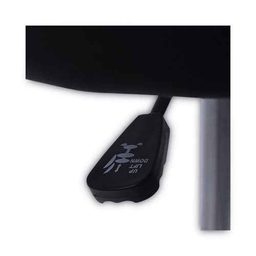 Height Adjustable Lab Stool, Backless, Supports Up To 275 Lb,19.69" To 24.80" Seat Height, Black Seat, Chrome Base