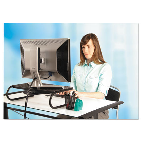 Metal Art Monitor Stand, 19" X 12.5" X 5.25", Black, Supports 30 Lbs.