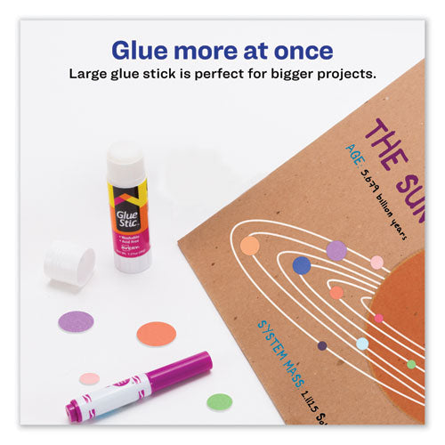 Permanent Glue Stic, 1.27 Oz, Applies White, Dries Clear.
