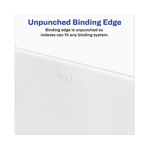 Avery-style Preprinted Legal Side Tab Divider, 26-tab, Exhibit E,11 X 8.5, White, 25/pack, (1375)