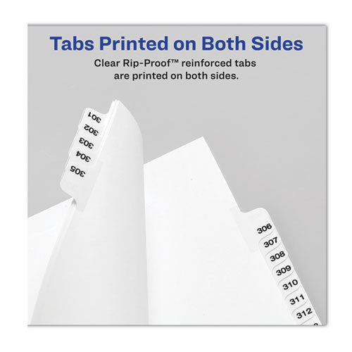 Preprinted Legal Exhibit Side Tab Index Dividers, Avery Style, 26-tab, Y,11 X 8.5, White, 25/pack, (1425)