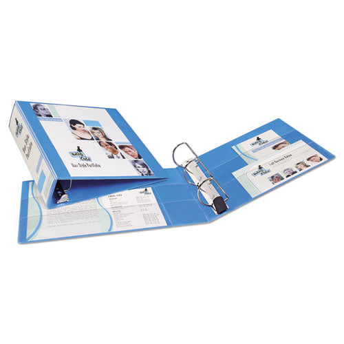 Heavy-duty Non Stick View Binder With Durahinge And Slant Rings,3 Rings, 3" Capacity, 11 X 8.5, Light Blue, (5601)