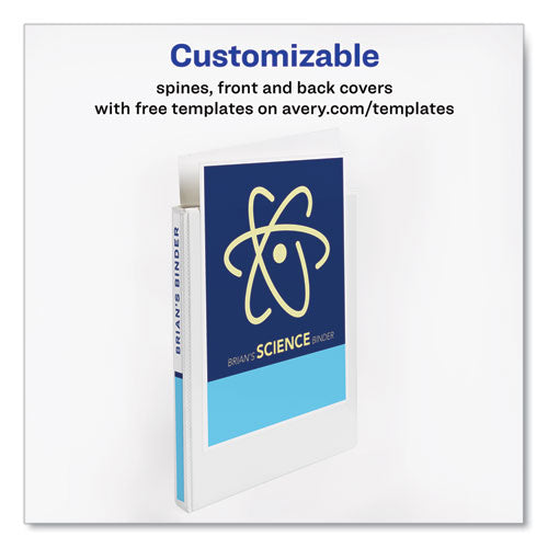 Economy View Binder With Round Rings , 3 Rings, 0.5" Capacity, 11 X 8.5, White, (5706).