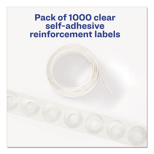 Dispenser Pack Hole Reinforcements, 0.25" Dia, Clear, 1,000/pack, (5722).