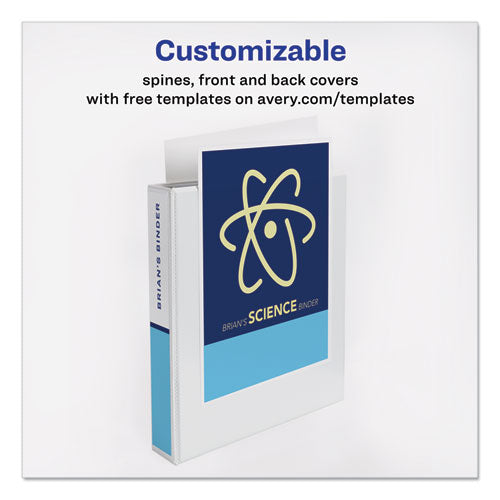 Economy View Binder With Round Rings , 3 Rings, 1.5" Capacity, 11 X 8.5, White, (5726).