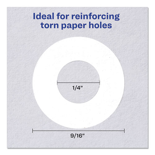 Dispenser Pack Hole Reinforcements, 0.25" Dia, White, 200/pack, (5729).