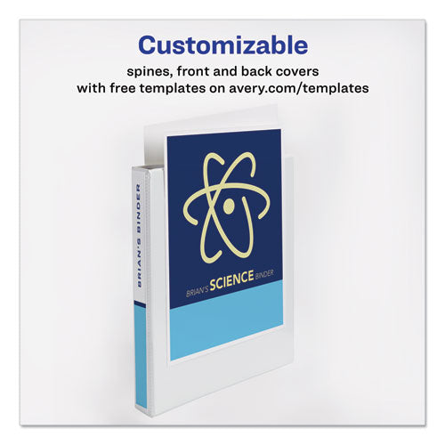 Economy View Binder With Round Rings, 3 Rings, 1" Capacity, 8.5 X 5.5, White, (5806)