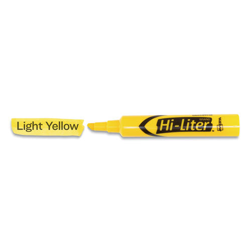 Hi-liter Desk-style Highlighters, Yellow Ink,Chisel Tip, Yellow/black Barrel, Dozen