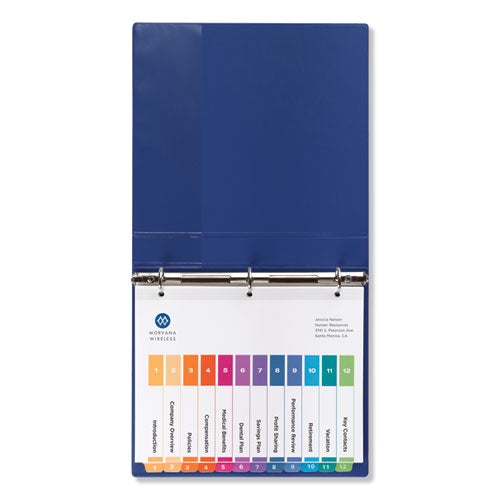 Customizable Table Of Contents Ready Index Dividers With Multicolor Tabs, 12-tab, 1 To 12, 11 X 8.5, White, 3 Sets.