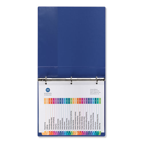 Customizable Table Of Contents Ready Index Dividers With Multicolor Tabs, 26-tab, A To Z, 11 X 8.5, White, 1 Set.