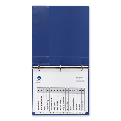 Customizable Toc Ready Index Black And White Dividers, 15-tab, 1 To 15, 11 X 8.5, 1 Set.