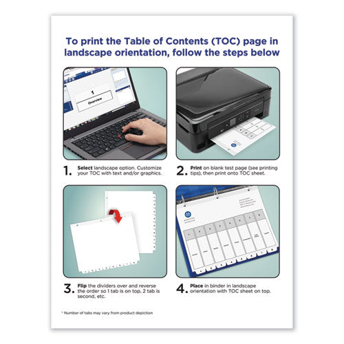 Customizable Toc Ready Index Black And White Dividers, 15-tab, 1 To 15, 11 X 8.5, 1 Set.