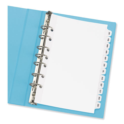 Preprinted Tab Dividers, 12-tab, Jan. To Dec., 8.5 X 5.5, White, 1 Set.