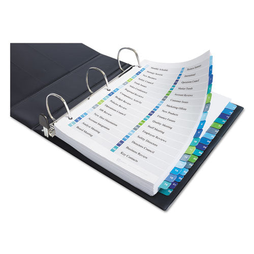 Customizable Toc Ready Index Double Column Multicolor Tab Dividers, 32-tab, 1 To 32, 11 X 8.5, White, 1 Set.