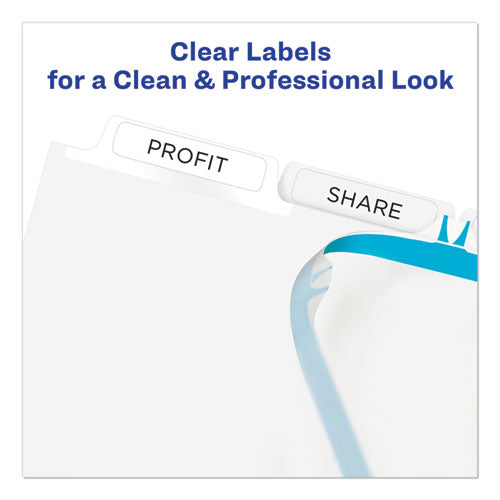 Print And Apply Index Maker Clear Label Dividers, Extra Wide Tab,5-tab, White Tabs, 11.25 X 9.25, White, 5 Sets