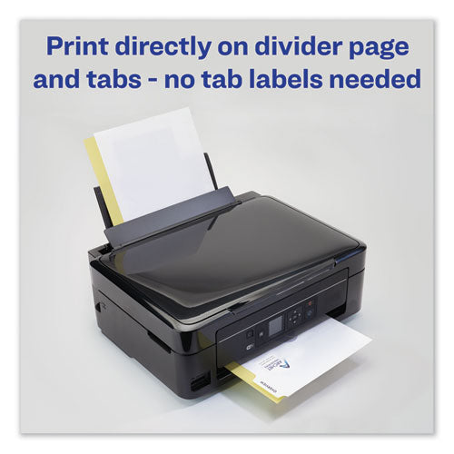 Customizable Print-on Dividers, 3-hole Punched, 5-tab, 11 X 8.5, White, 1 Set.
