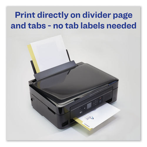 Customizable Print-on Dividers, Unpunched, 8-tab, 11 X 8.5, White, 5 Sets.
