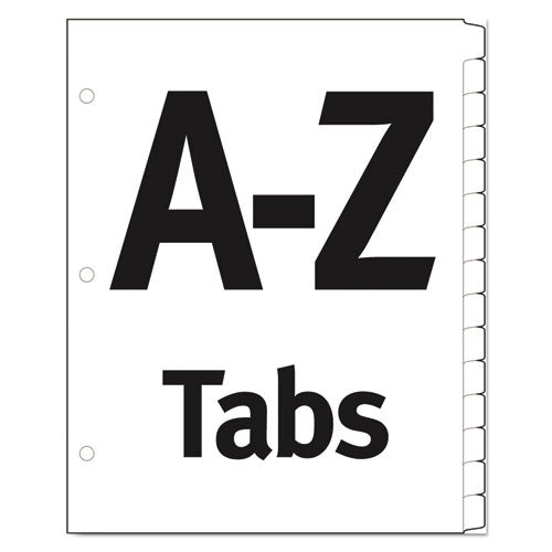 Table 'n Tabs Dividers, 26-tab, A To Z, 11 X 8.5, White, White Tabs, 1 Set.