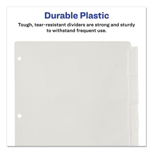 Insertable Big Tab Plastic Dividers, 5-tab, 11 X 8.5, Clear, 1 Set.