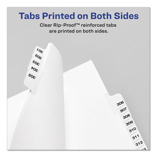Preprinted Legal Exhibit Side Tab Index Dividers, Avery Style, 10-tab, 4, 11 X 8.5, White, 25/pack.