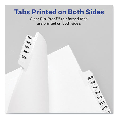 Preprinted Legal Exhibit Side Tab Index Dividers, Avery Style, 10-tab, 5, 11 X 8.5, White, 25/pack.