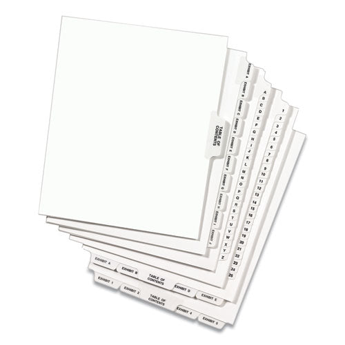 Preprinted Legal Exhibit Side Tab Index Dividers, Avery Style, 10-tab, 5, 11 X 8.5, White, 25/pack.