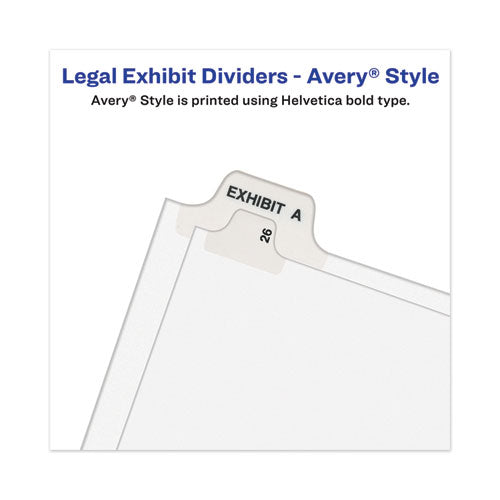 Avery-style Preprinted Legal Bottom Tab Dividers, 26-tab, Exhibit S, 11 X 8.5, White, 25/pack.