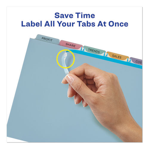 Print And Apply Index Maker Clear Label Plastic Dividers With Printable Label Strip,5-tab, 11 X 8.5, Assorted Tabs, 5 Sets