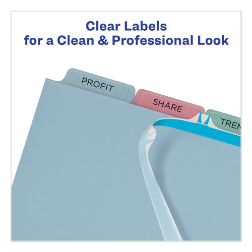 Print And Apply Index Maker Clear Label Plastic Dividers With Printable Label Strip,5-tab, 11 X 8.5, Assorted Tabs, 5 Sets