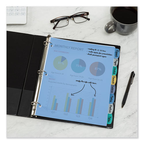 Write And Erase Big Tab Durable Plastic Dividers, 3-hole Punched, 8-tab, 11 X 8.5, Assorted, 1 Set.