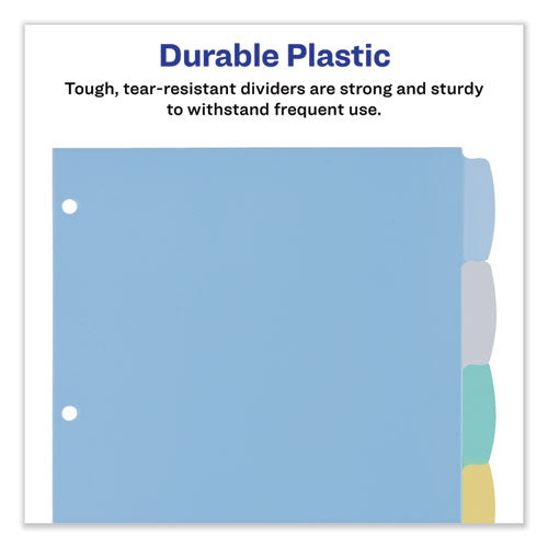 Write And Erase Big Tab Durable Plastic Dividers, 3-hole Punched, 8-tab, 11 X 8.5, Assorted, 1 Set.