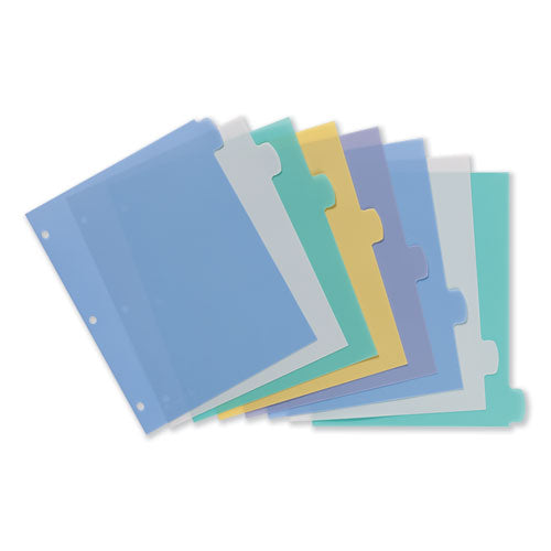 Write And Erase Big Tab Durable Plastic Dividers, 3-hole Punched, 8-tab, 11 X 8.5, Assorted, 1 Set.