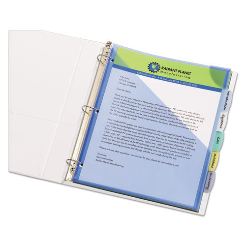 Write And Erase Big Tab Durable Plastic Dividers, Expandable Pocket, 3-hole Punched, 5-tab, 11 X 8.5, Assorted, 1 Set.