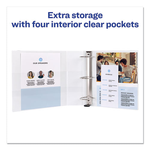 Durable View Binder With Durahinge And Slant Rings, 3 Rings, 3" Capacity, 11 X 8.5, White, 4/pack.